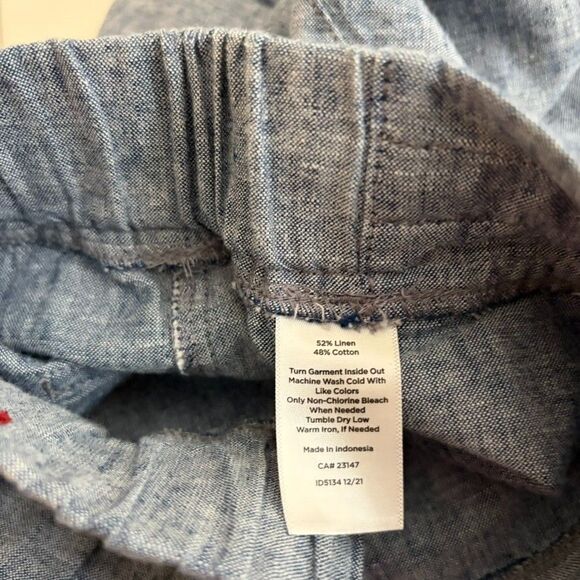 Talbots Shorts Women's 16 Blue Casual Drawstring Linen Blend 7" Inseam - Picture 6 of 9